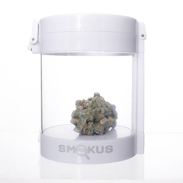 Smokus Focus Eclipse Magnifying Glass Illuminated Storage Jar Container - White