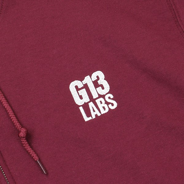 G13 Labs Zip Hoody Burgundy - Embroidered Trademark