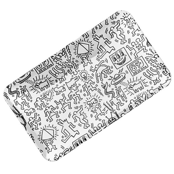 Keith Haring Glass Rolling Tray - Black & White