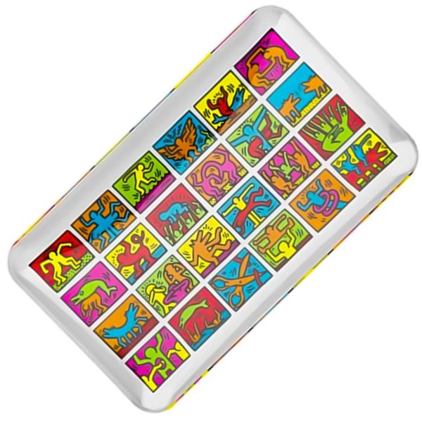 Keith Haring Glass Rolling Tray - Multi Colour