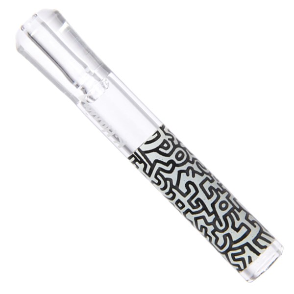 Keith Haring Glass Taster Pipe - Black & White