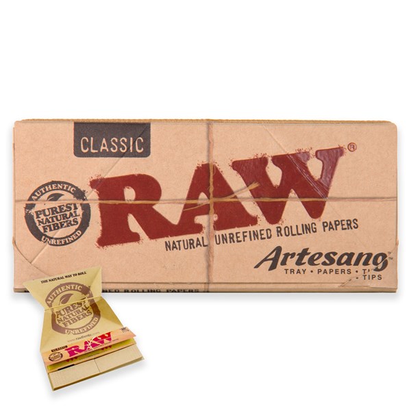 RAW Classic Range - Artesano 1 1/4 Papers with Tips and Tray