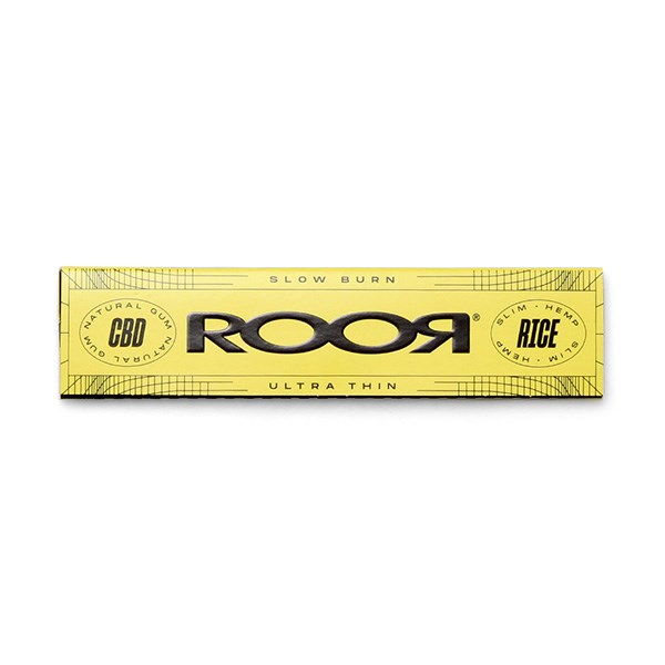Roor Papers Rolling Papers - CBD Gum Organic Rice & Hemp Ultra Thin Slim Papers (Yellow)