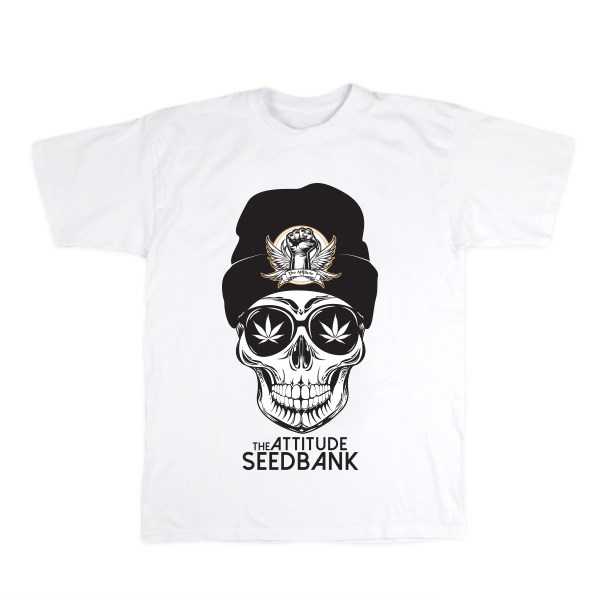 The Attitude Seedbank T-shirt White - Skull 