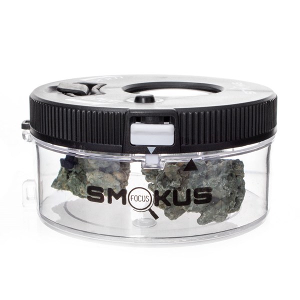Smokus Focus Jet Pack Magnifying Glass Illuminated Storage Jar Container - Black