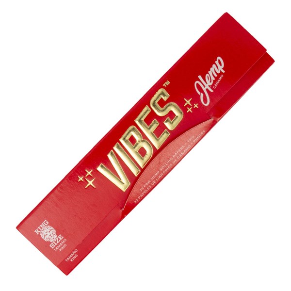Vibes Rolling Papers with Tips - King Size Hemp 