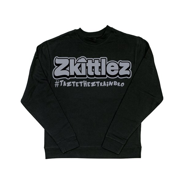 Zkittlez Official Zkittlez Taste The Z Train Crewneck Sweater, Grey