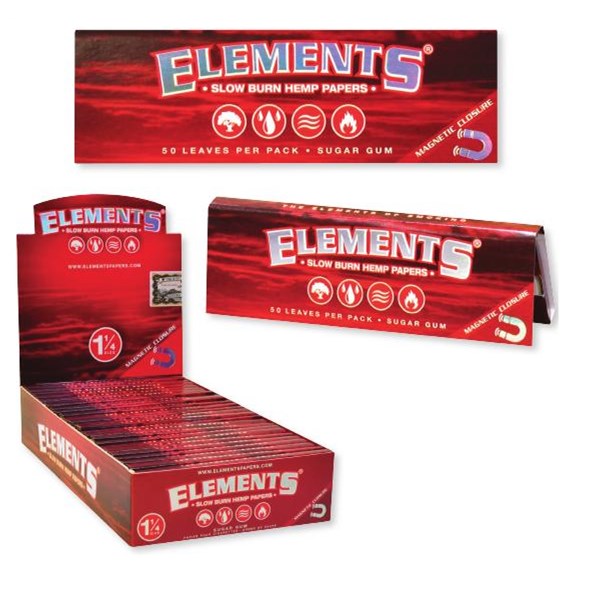 Elements 1 1/4 Hemp Red Papers
