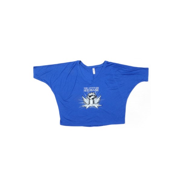 The Attitude Seedbank Ladies Top - Bat Wing T-Shirt - Royal Blue