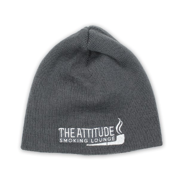 The Attitude Smoking Lounge Beanie Grey - Embroidered Logo