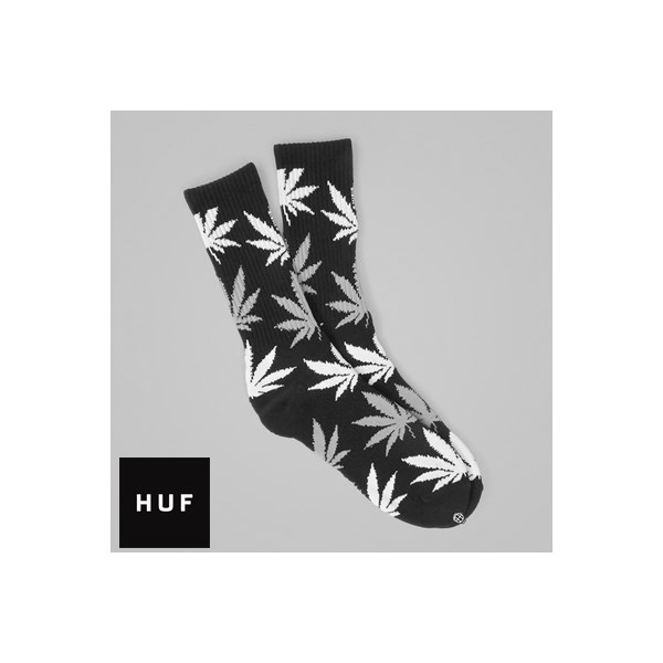 HUF Plantlife Crew Socks Black White Grey