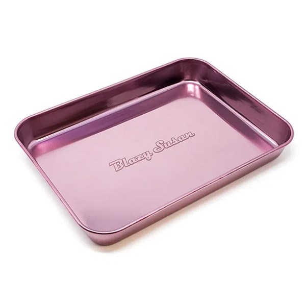 Blazy Susan Stainless Steel Rolling Tray - Purple