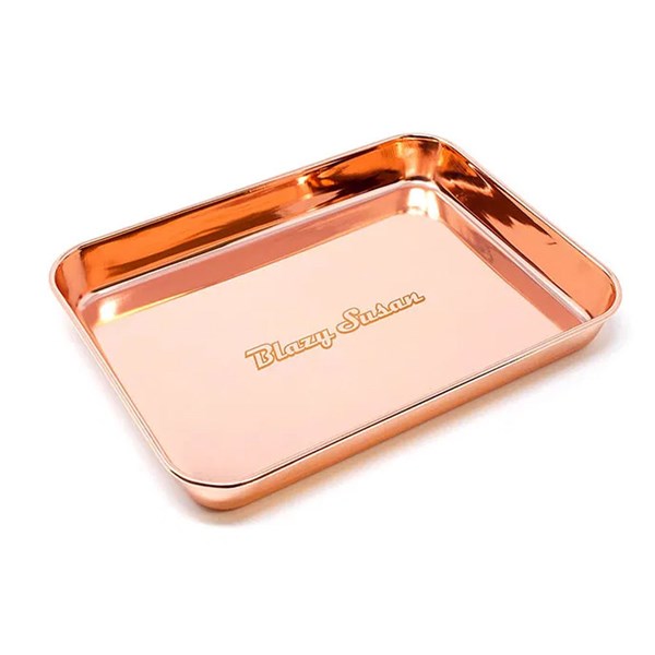 Blazy Susan Stainless Steel Rolling Tray - Rose Gold