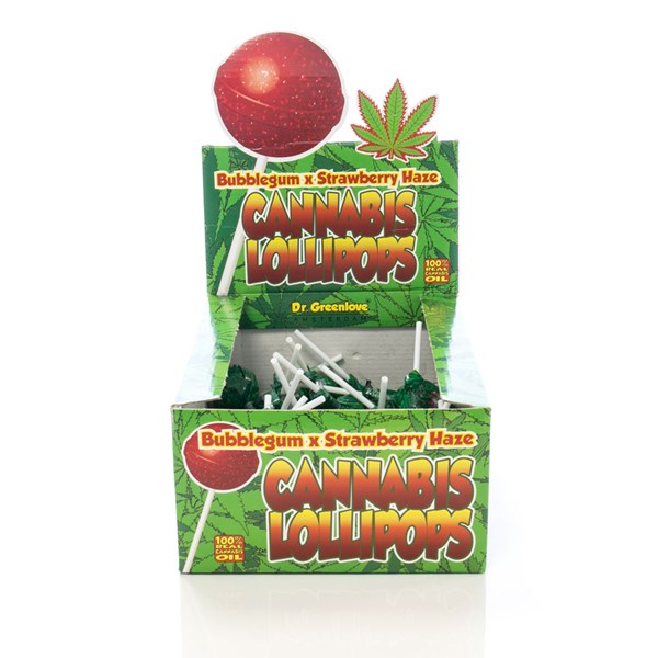 Dr. Greenlove Amsterdam Cannabis Lollipops - Bubblegum x Strawberry Haze