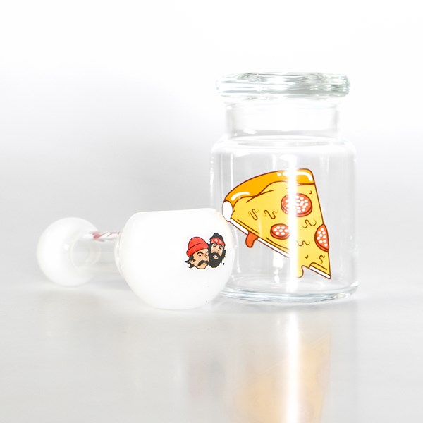 Cheech & Chong Glass White Booboo & Jar Gift Set