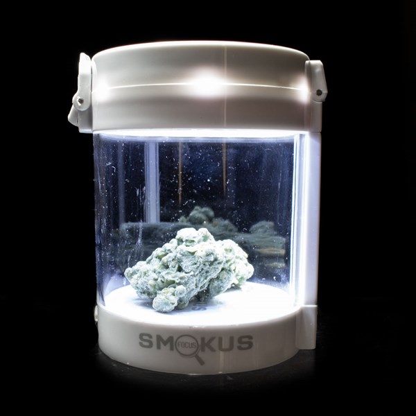 Smokus Focus Eclipse Magnifying Glass Illuminated Storage Jar Container - White