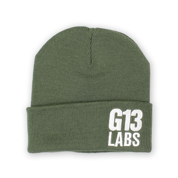 G13 Labs Cuff Beanie - Side Trademark Embroidery Olive