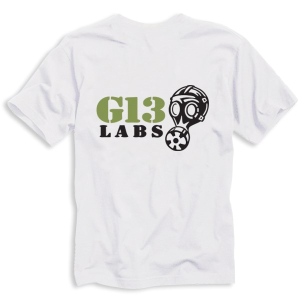 G13 Labs T-shirt White - Gas Mask Trademark