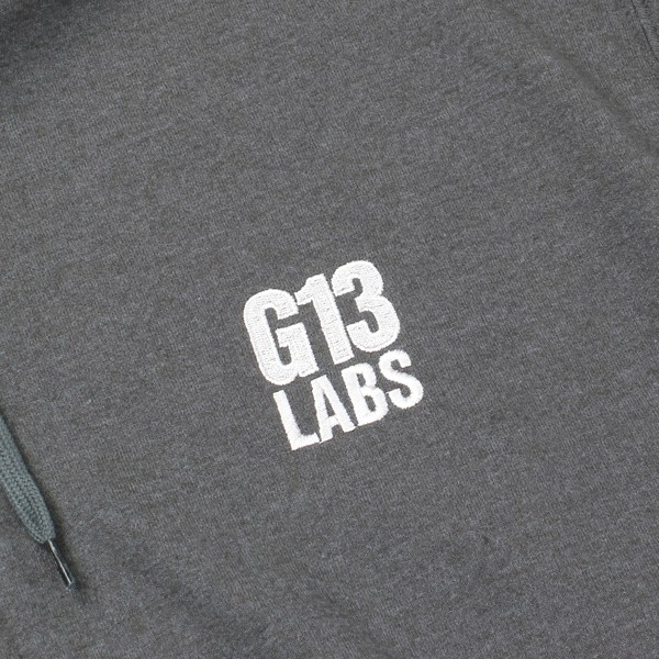 G13 Labs Zip Hoody Charcoal - Embroidered Trademark