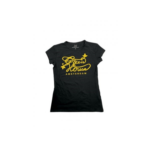 Green House Clothing T-shirt - Green House Logo Female Black (BTT008)