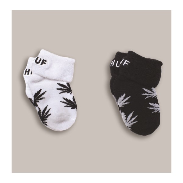 HUF Baby Seed Socks 2 Pack White-Black