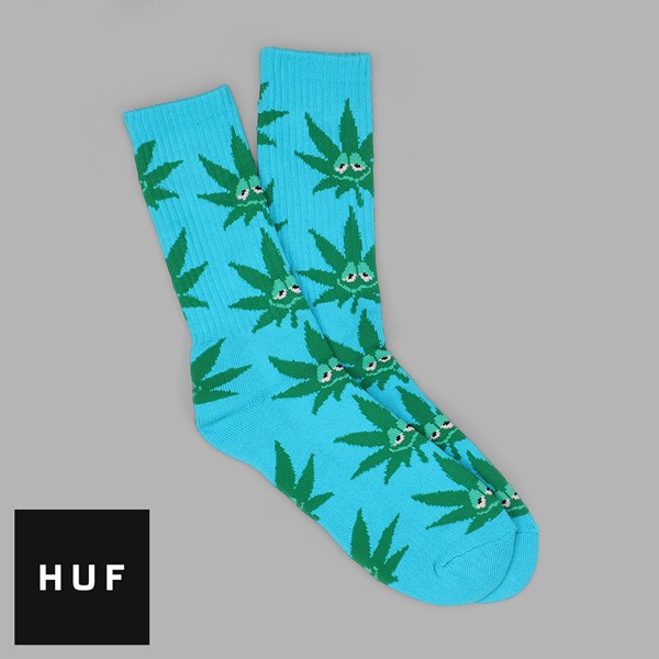HUF Cannabis Leaf Socks, Blue Green