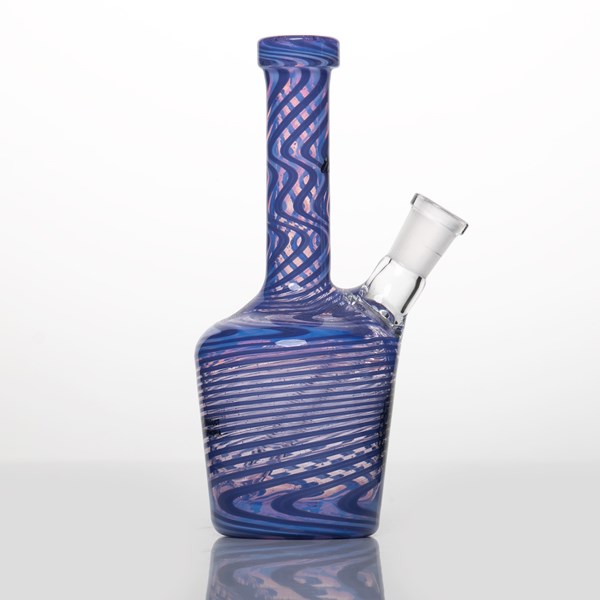 iDab Glass Small Bottle Rig (10mm Female Joint) - Purple Chelo Waves