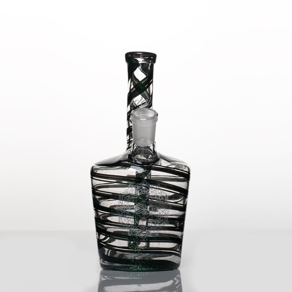 iDab Glass Dichro Medium Bottle Rig (14mm Female Joint) - Black Chello Gold