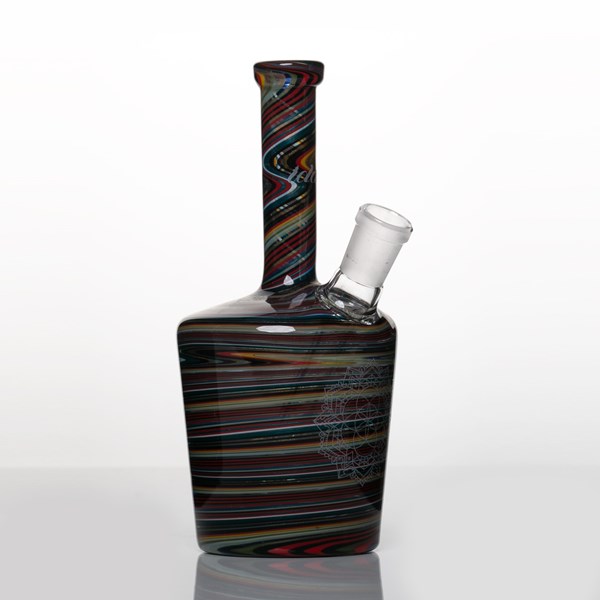 iDab Glass Medium Bottle Rig (14mm Female Joint) - Chaos Rainbow