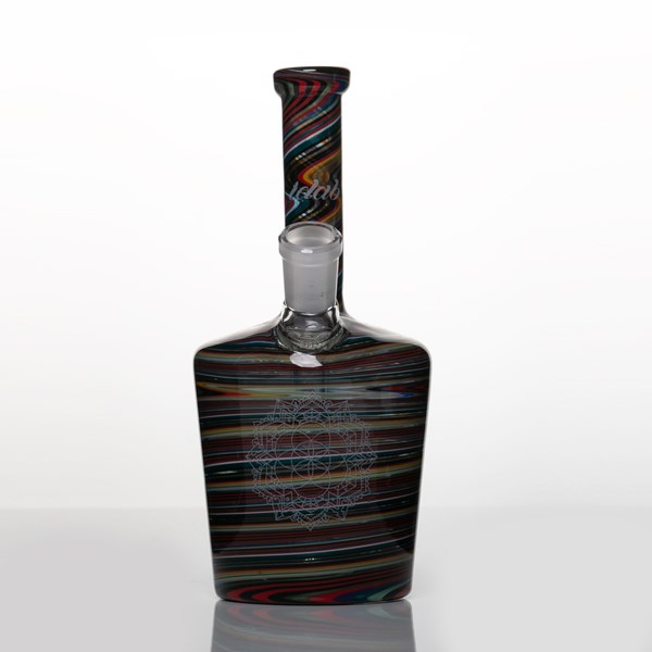 iDab Glass Medium Bottle Rig (14mm Female Joint) - Chaos Rainbow