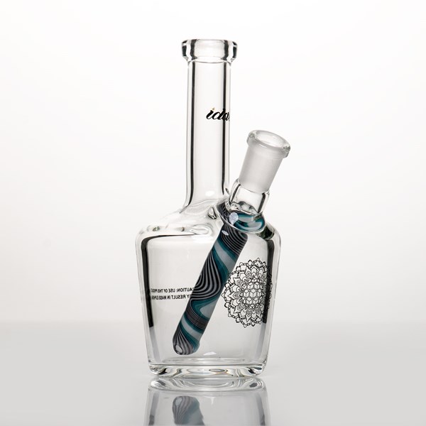 iDab Glass Small Worked Stem Bottle Rig (10mm Female Joint) - Air