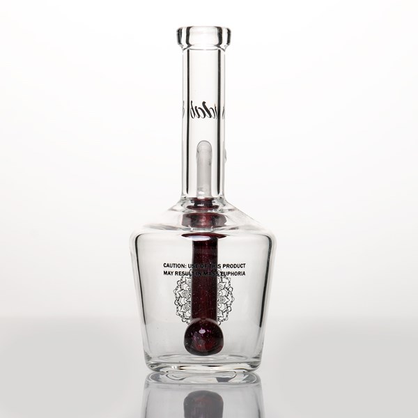 iDab Glass Dichro Small Worked Stem Bottle Rig (10mm Female Joint) - Magenta Dichro