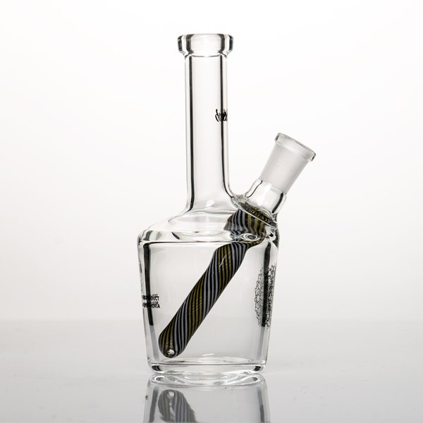 iDab Glass Small Worked Stem Bottle Rig (10mm Female Joint) - Yellow Jacket