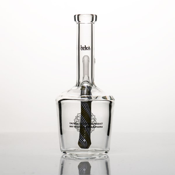iDab Glass Small Worked Stem Bottle Rig (10mm Female Joint) - Yellow Jacket