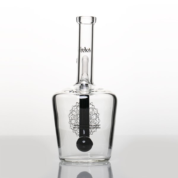 iDab Glass Medium Worked Stem Bottle Rig (14mm Female Joint) - Solid Black
