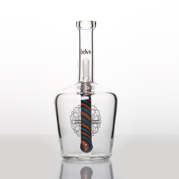 iDab Glass Medium Worked Stem Bottle Rig (14mm Female Joint) - Fire Water