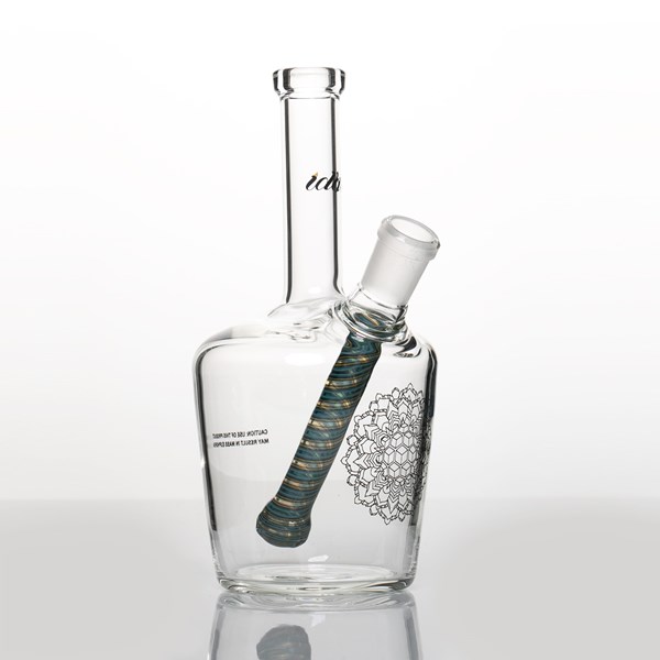 iDab Glass Medium Worked Stem Bottle Rig (14mm Female Joint) - Lights