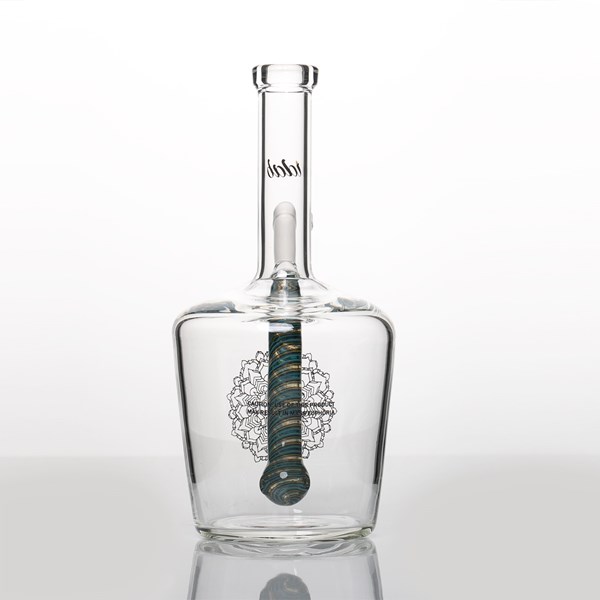 iDab Glass Medium Worked Stem Bottle Rig (14mm Female Joint) - Lights