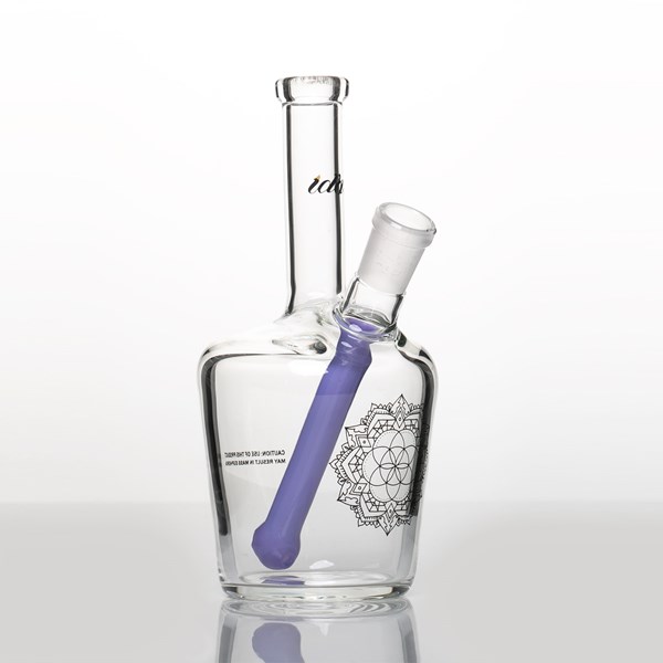 iDab Glass Medium Worked Stem Bottle Rig (14mm Female Joint) - Pale Purple