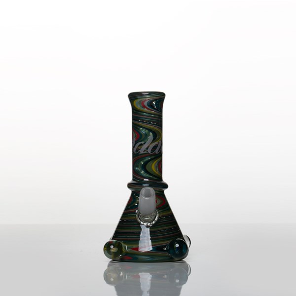 iDab Glass Medium Worked Tube Rig with Opals (14mm Male Joint) - Chaos