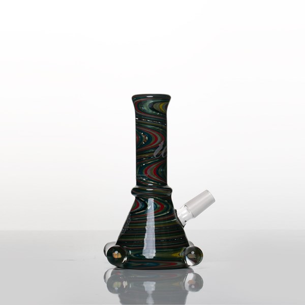 iDab Glass Medium Worked Tube Rig with Opals (14mm Male Joint) - Chaos