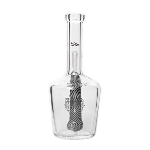 iDab Glass Small Black & White Worked Stem Bottle Rig (10mm Female Joint)
