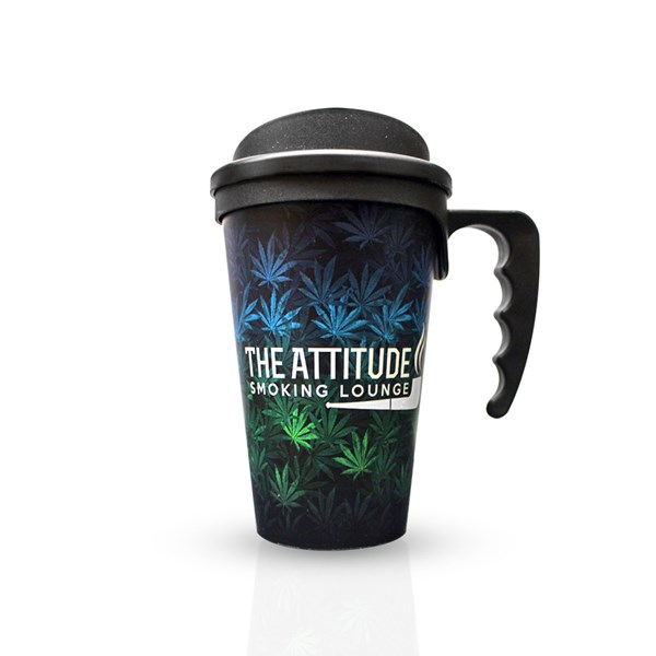 The Attitude Smoking Lounge & The Attitude Seedbank Thermal Coffee Mug - Green Leaves
