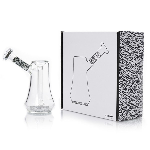 Keith Haring Glass Bubbler - Black & White