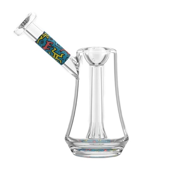 Keith Haring Glass Bubbler - Blue
