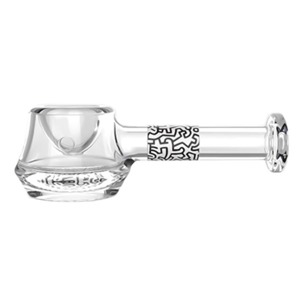 Keith Haring Glass Spoon Pipe - Black White