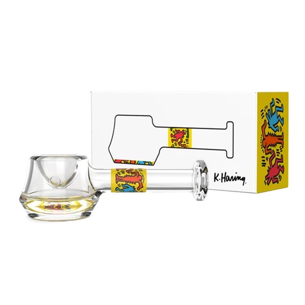Keith Haring Glass Spoon Pipe - Yellow
