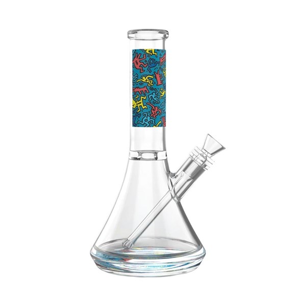 Keith Haring Glass Water Pipe - Blue