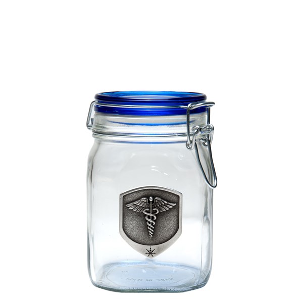 420Science Latch Top Jar - Pewter Medical Medallion Emblem