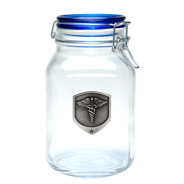 420Science Latch Top Jar - Pewter Medical Medallion Emblem